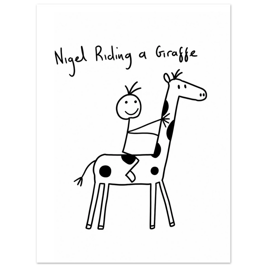 Nigel Riding a Giraffe — “Photorealistic” Limited-Edition Print