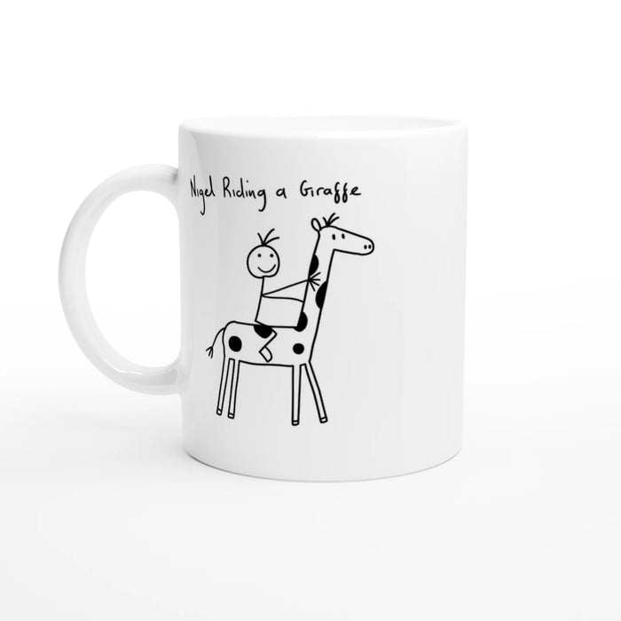 Nigel Riding a Giraffe — Mug